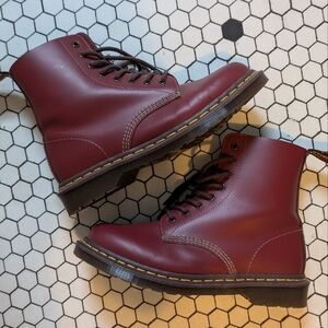 Dr. Martens 1460 Made In England Burgundy Leather Boots